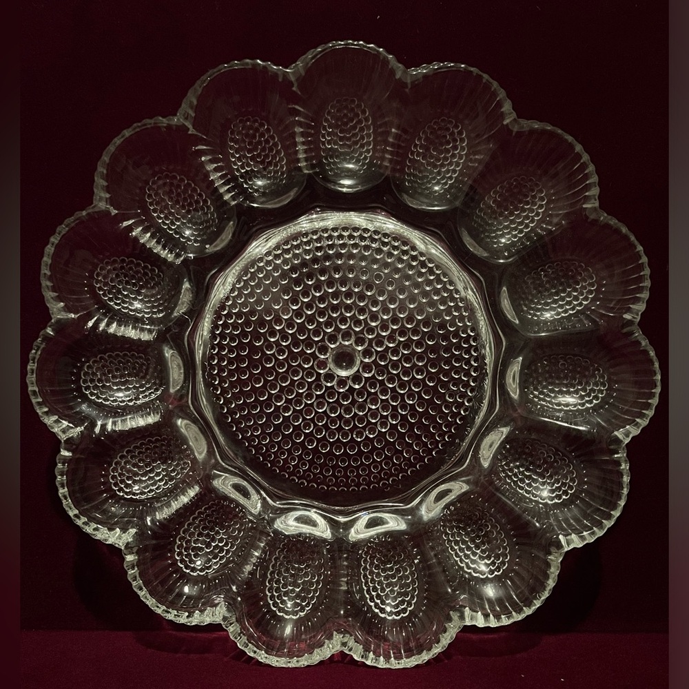 Vintage Cut Glass Egg Tray